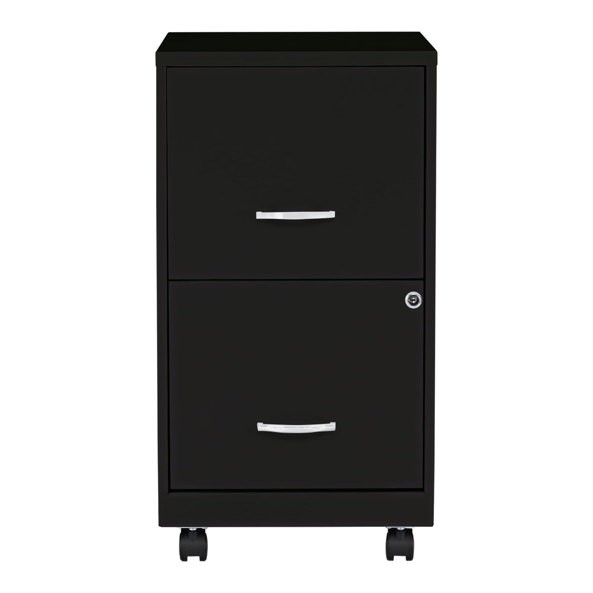 2-Drawer Mobile File Cabinet, Black D607