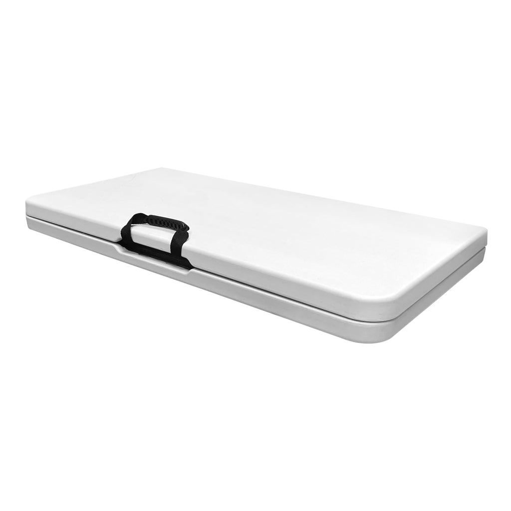 White Square Folding Table with Carry Handle W6829