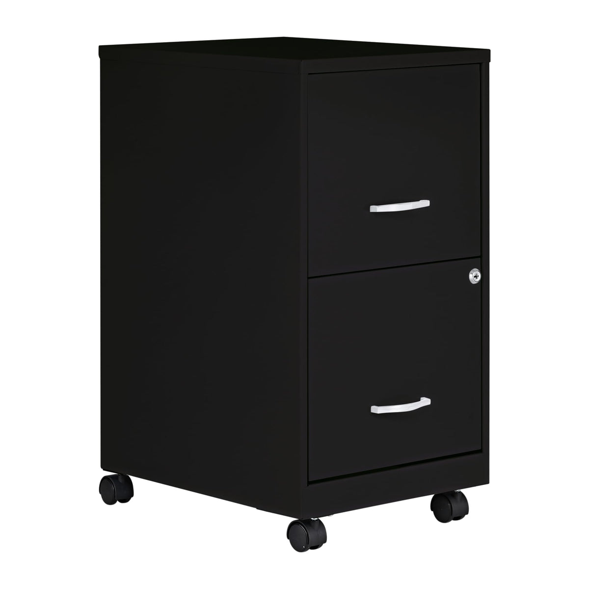 2-Drawer Mobile File Cabinet, Black D607