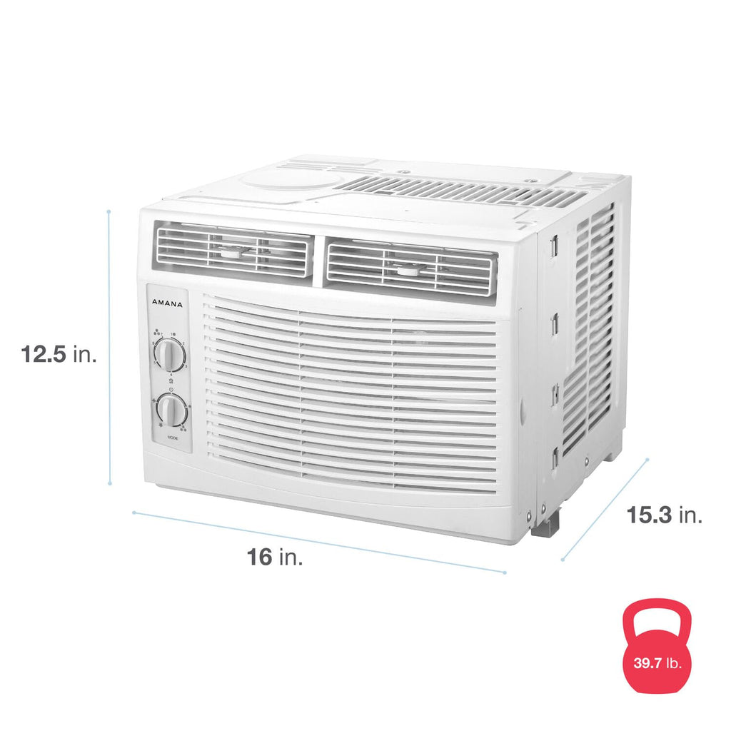 5,000 BTU Window Air Conditioner with Mechanical Controls, Dehumidifier, Washable Filter, 2 Fan Speeds, White Q99212
