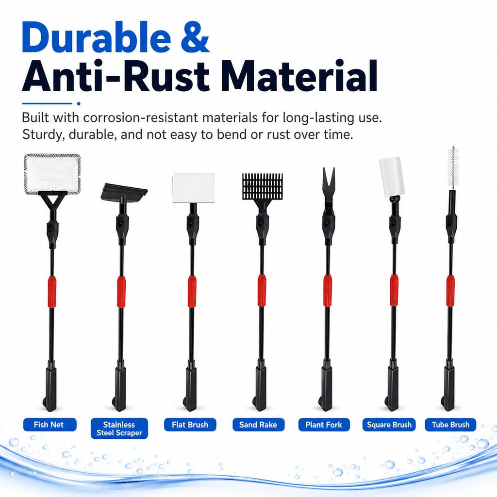 7 in 1 Aquarium Cleaning Kit with Adjustable Long Handle S96149