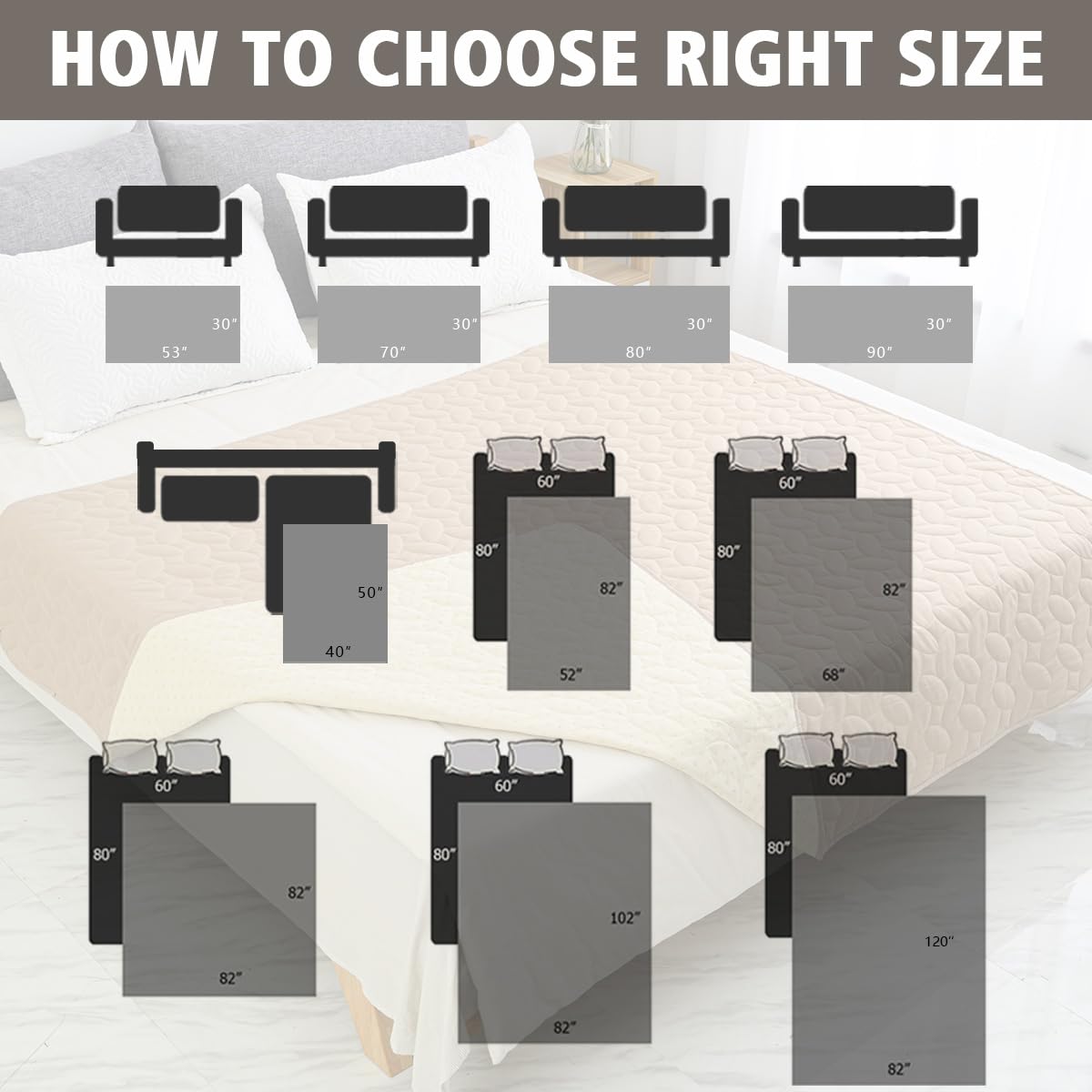 Waterproof Pet Bed Cover 30x70 Inch Dark Grey H95062
