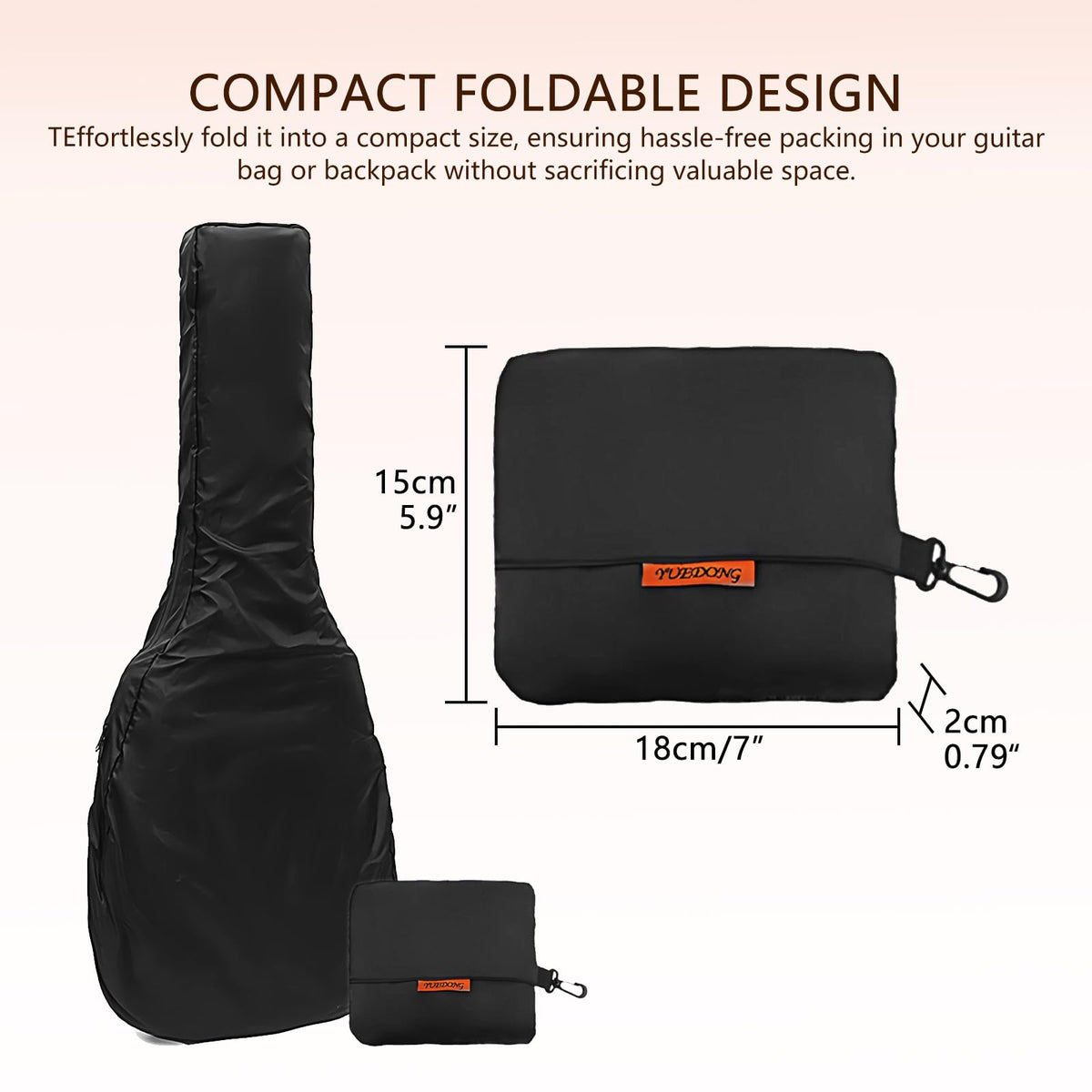 Black Waterproof Electric Guitar Bag Rain Cover A7869
