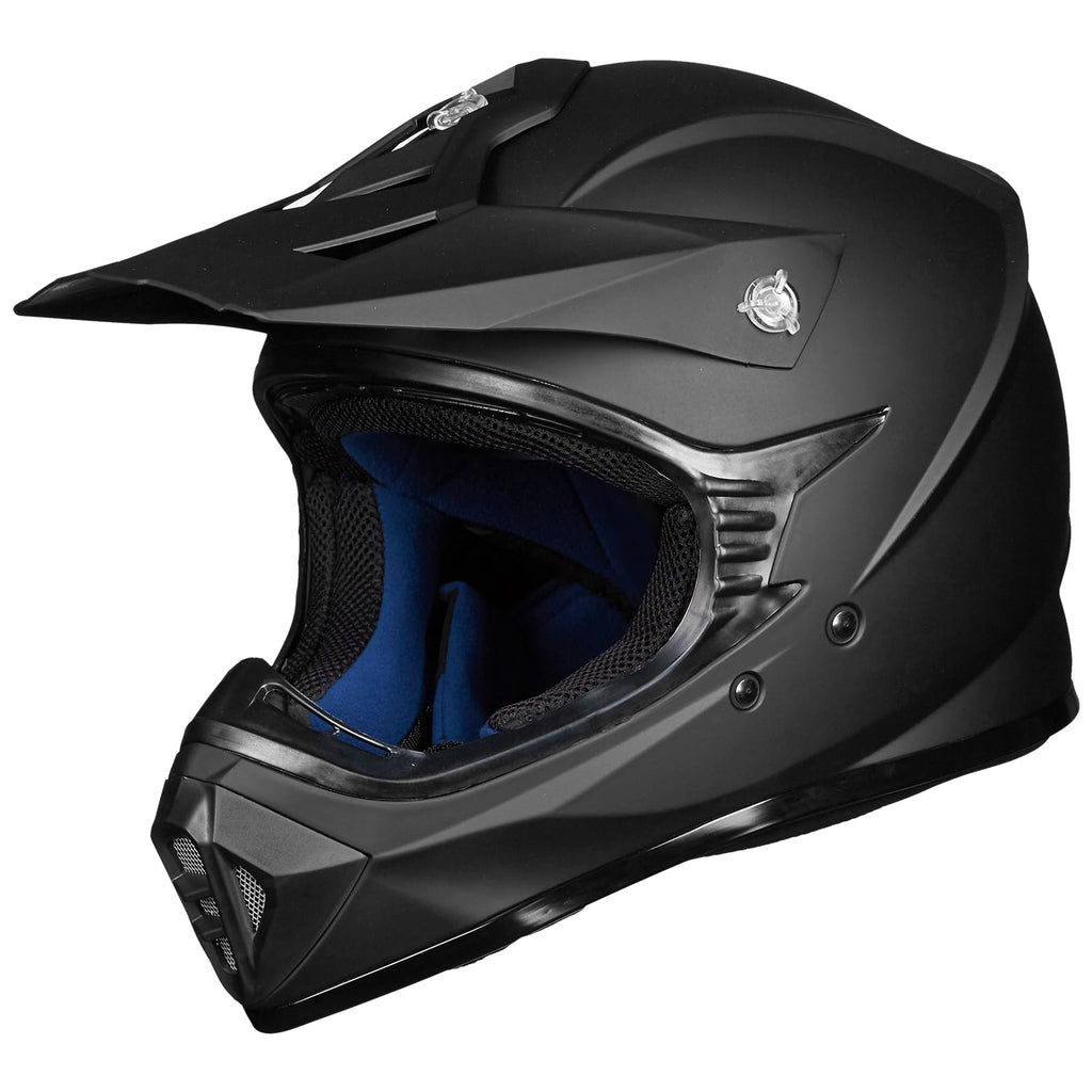 Adult Full Face Motorcycle Helmet, DOT Approved, Matte Black C1640