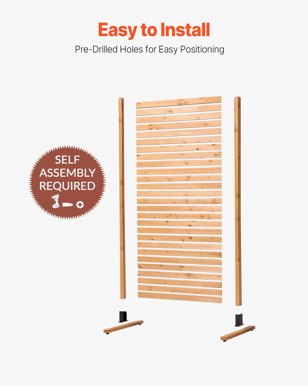 Wooden Privacy Screen 36" W x 73" H I33387
