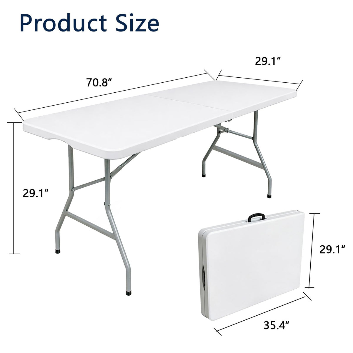 6ft White Folding Table L575