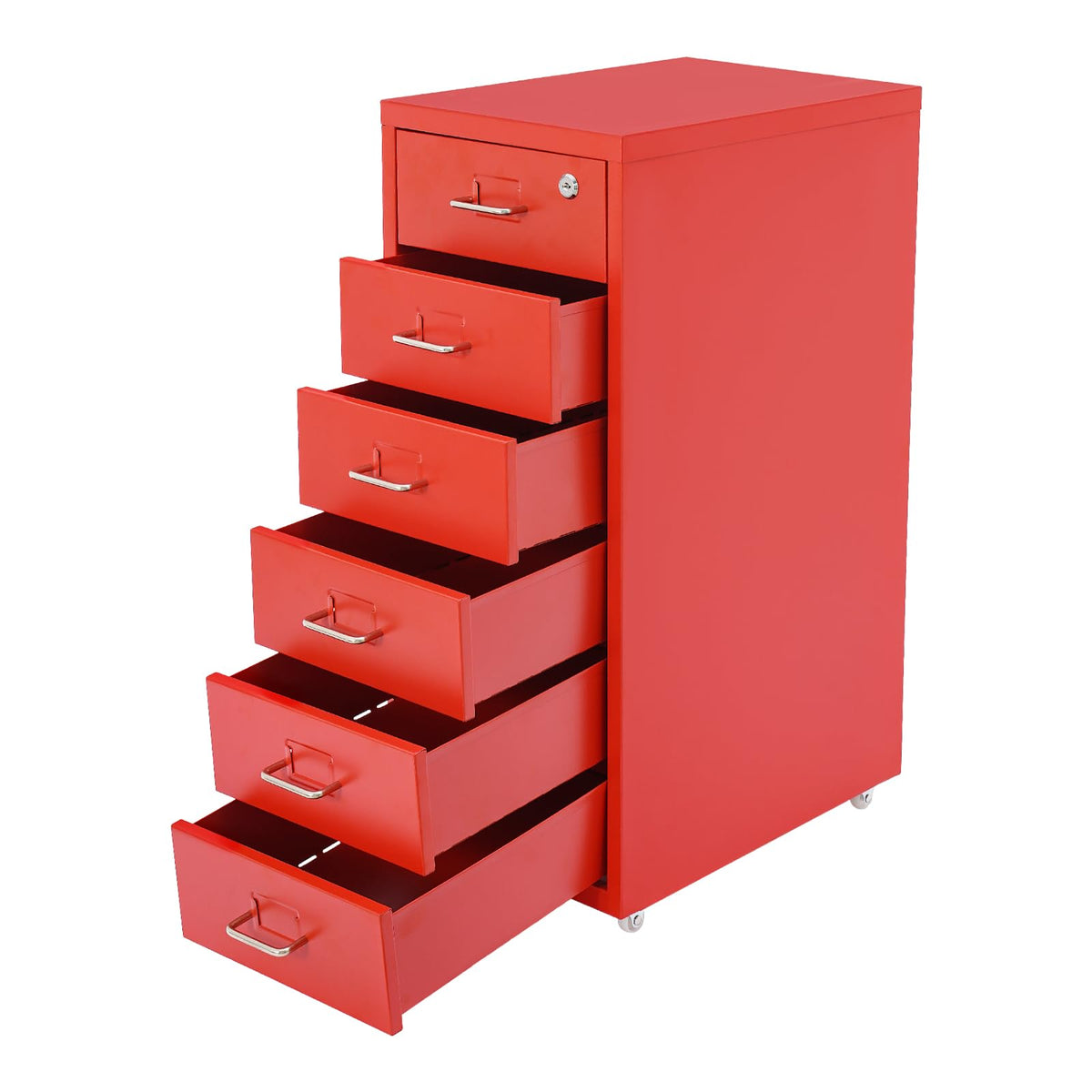 6 Drawer Metal Rolling File Cabinet with Lock Q289605