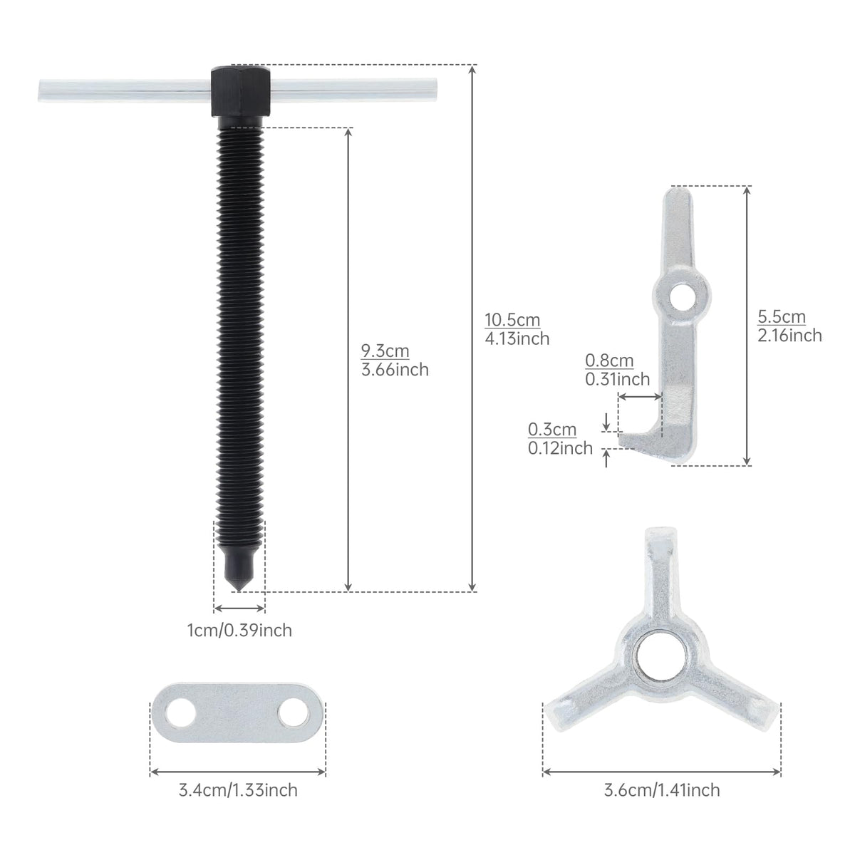 2.36 Inch Adjustable High Carbon Steel 3-Jaw Gear Puller Tool N41092