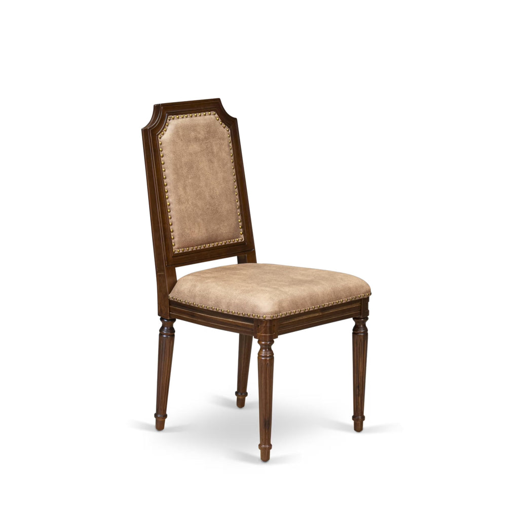 9 Piece Dining Table Set with 8 Beige Polyester Fabric Chairs S63402