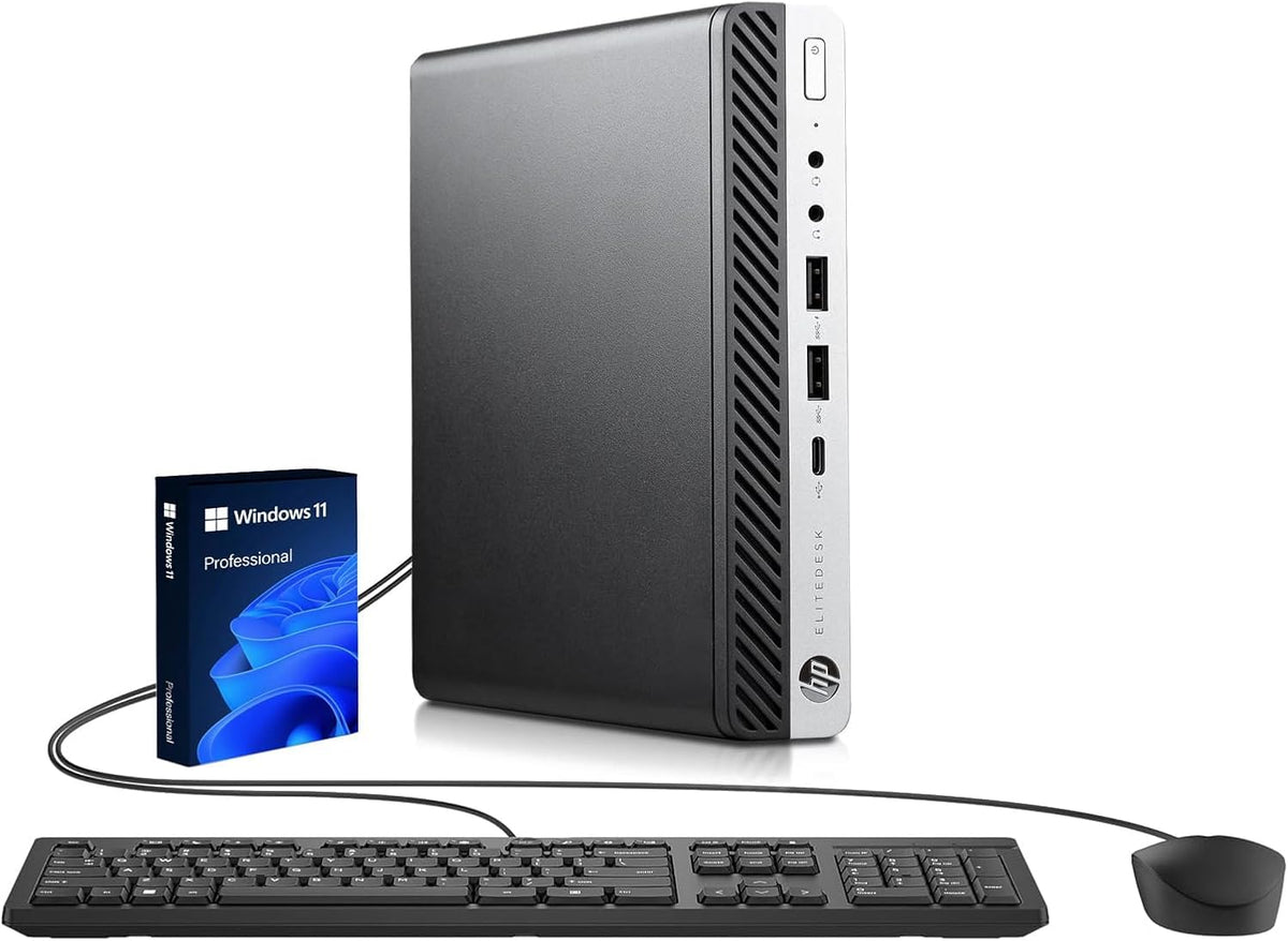 Mini PC Desktop Computer, Intel Core i5-9500T, 8GB DDR4 RAM, 256GB SSD, Keyboard & Mouse, WiFi, Windows 11 Pro E116811