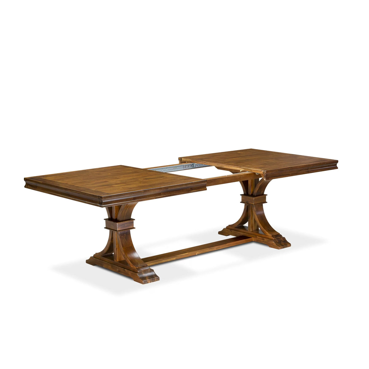 9 Piece Dining Table Set with 8 Beige Polyester Fabric Chairs S63402