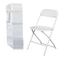 10 Pack White Folding Chairs 350LBS Capacity Steel D7929