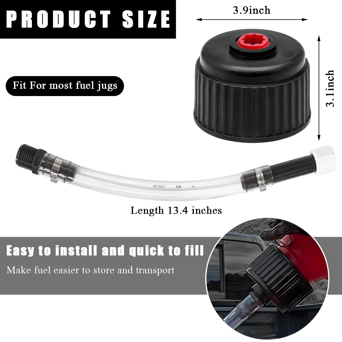 5 Gallon Gas Cans Fuel Jug Hose & Cap M82597