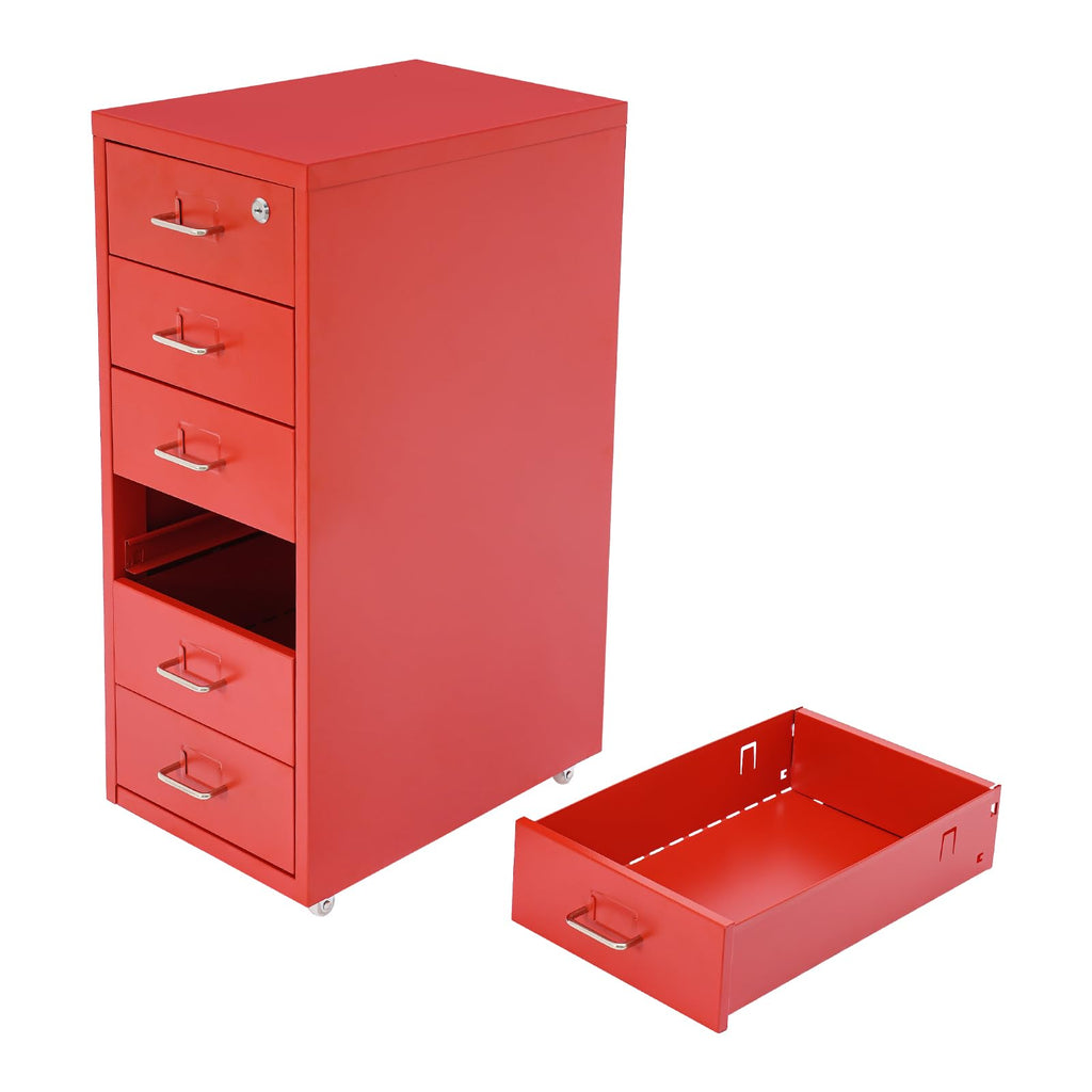 6 Drawer Metal Rolling File Cabinet with Lock Q289605