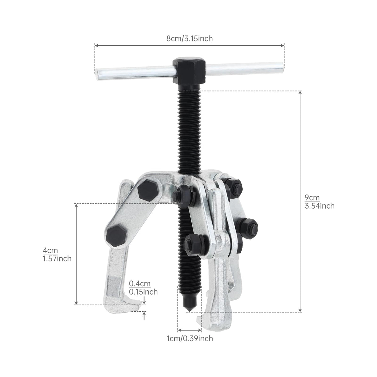 2.36 Inch Adjustable High Carbon Steel 3-Jaw Gear Puller Tool N41092