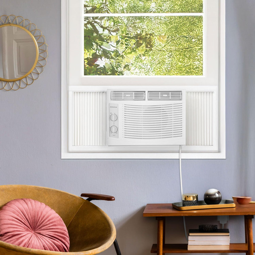 5,000 BTU Window Air Conditioner with Mechanical Controls, Dehumidifier, Washable Filter, 2 Fan Speeds, White Q99212