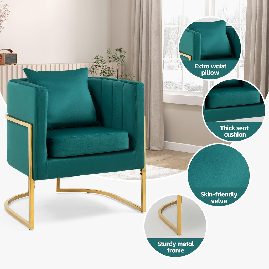 Velvet Accent Chairs Set of 2 Green S685