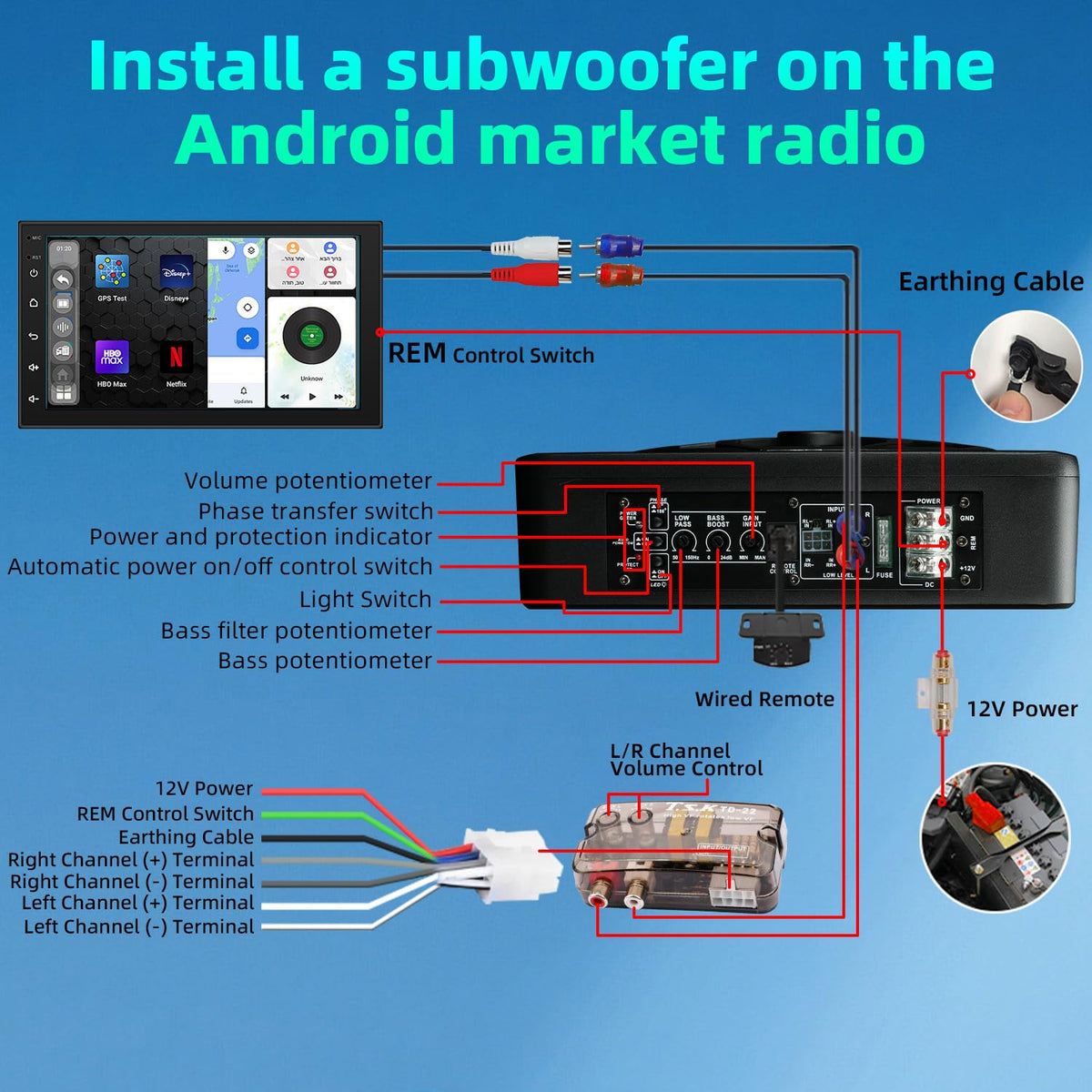 10" 1600W Under Seat Powered Subwoofer with Built-in Amp L93881