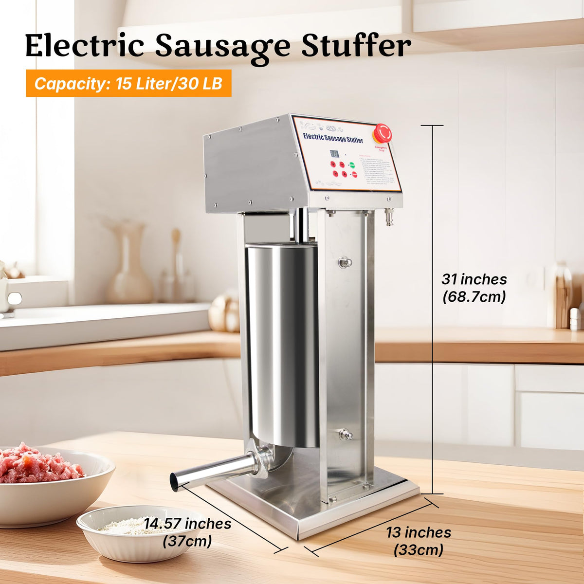 Stainless Steel Electric 15 Liter Sausage Stuffer C1685