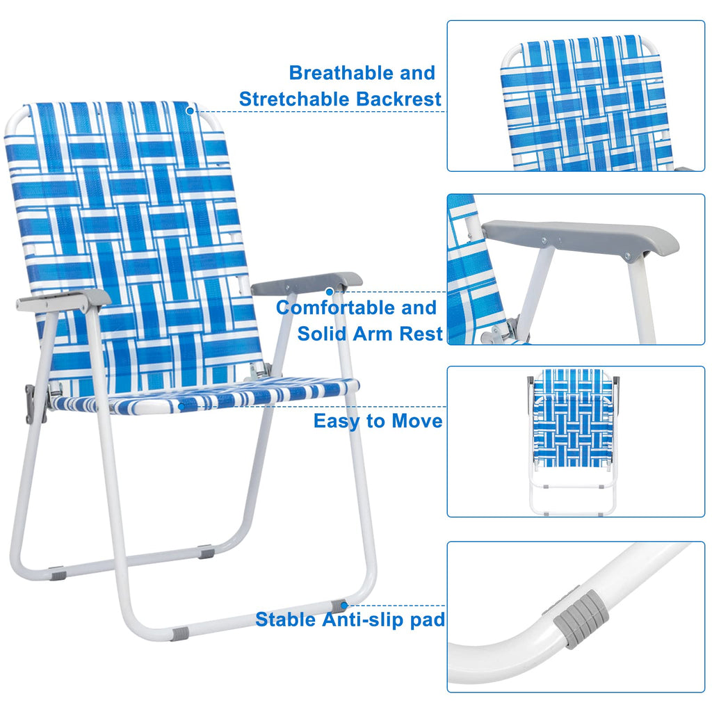 Set of 2 Blue Webbed Folding Camping Chairs M413
