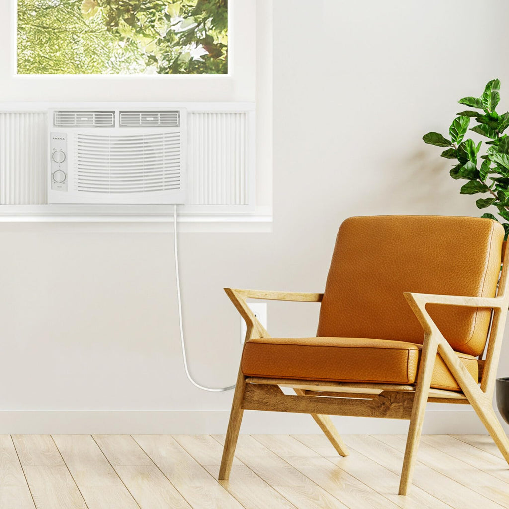 5,000 BTU Window Air Conditioner with Mechanical Controls, Dehumidifier, Washable Filter, 2 Fan Speeds, White Q99212