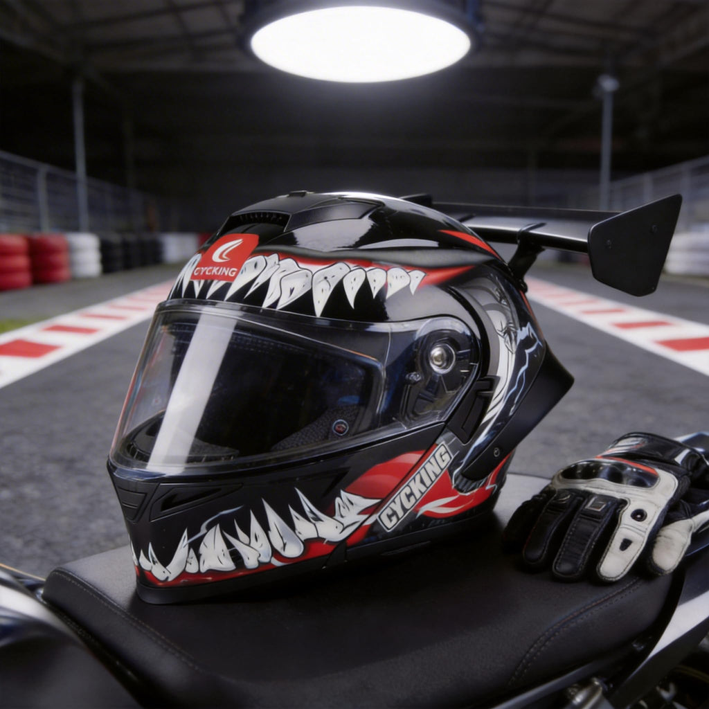 Modular Flip Up Full Face Motorcycle Helmet with Dual Visor T764