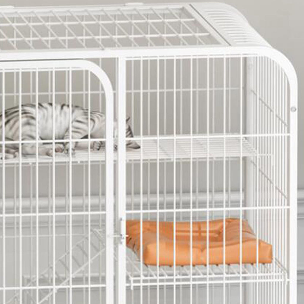 3-Tier Metal Wire Cat Cage with Hammock and Casters H750074