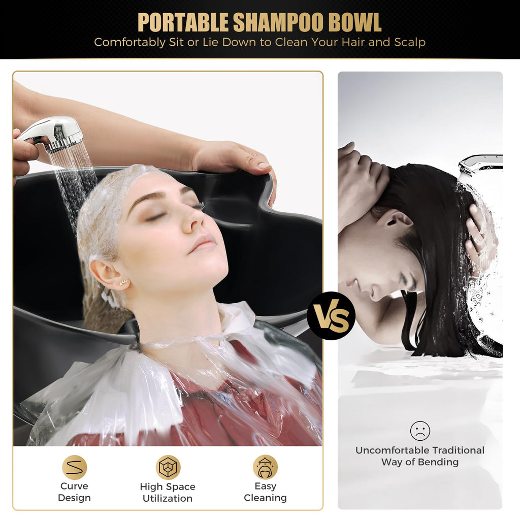 Portable Shampoo Basin with Electric Pump and Wheel X4904