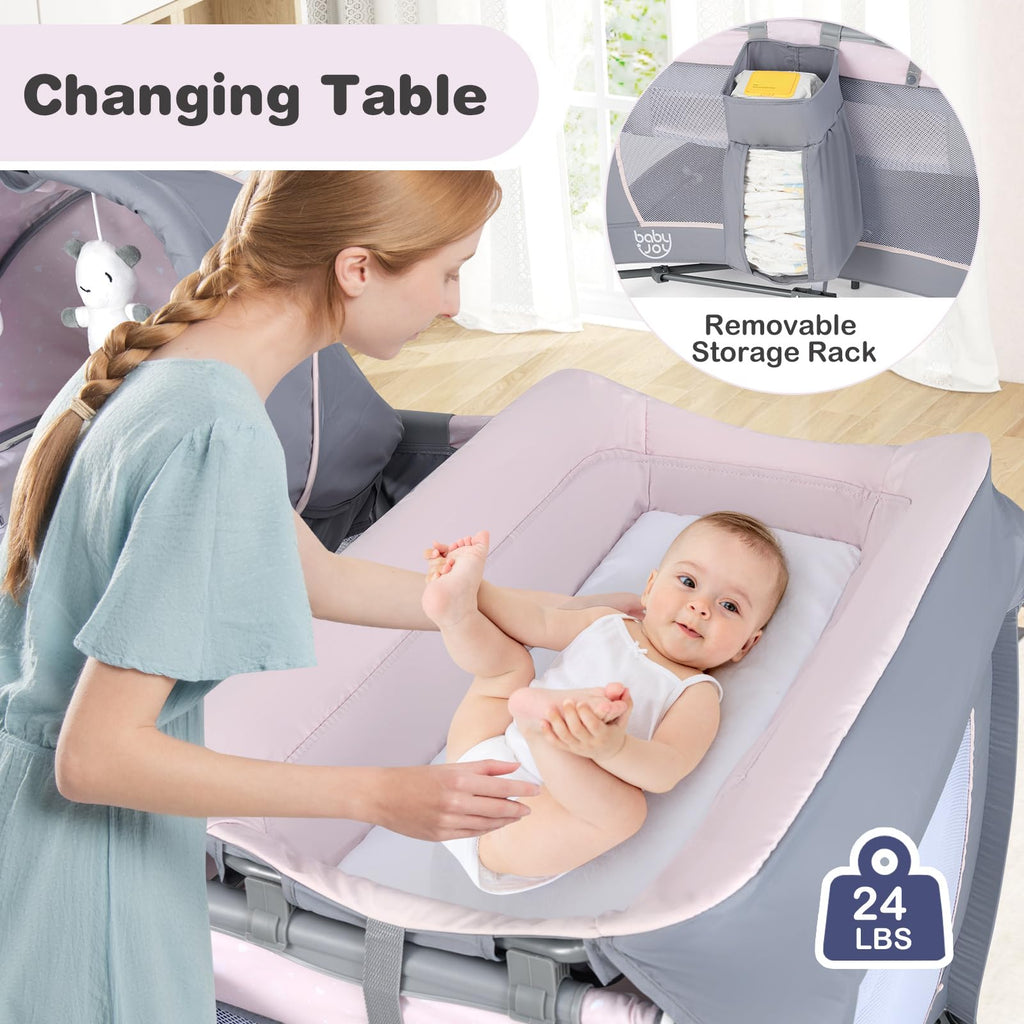 5 in 1 Pack and Play with Bassinet and Diaper Changing Table I5658