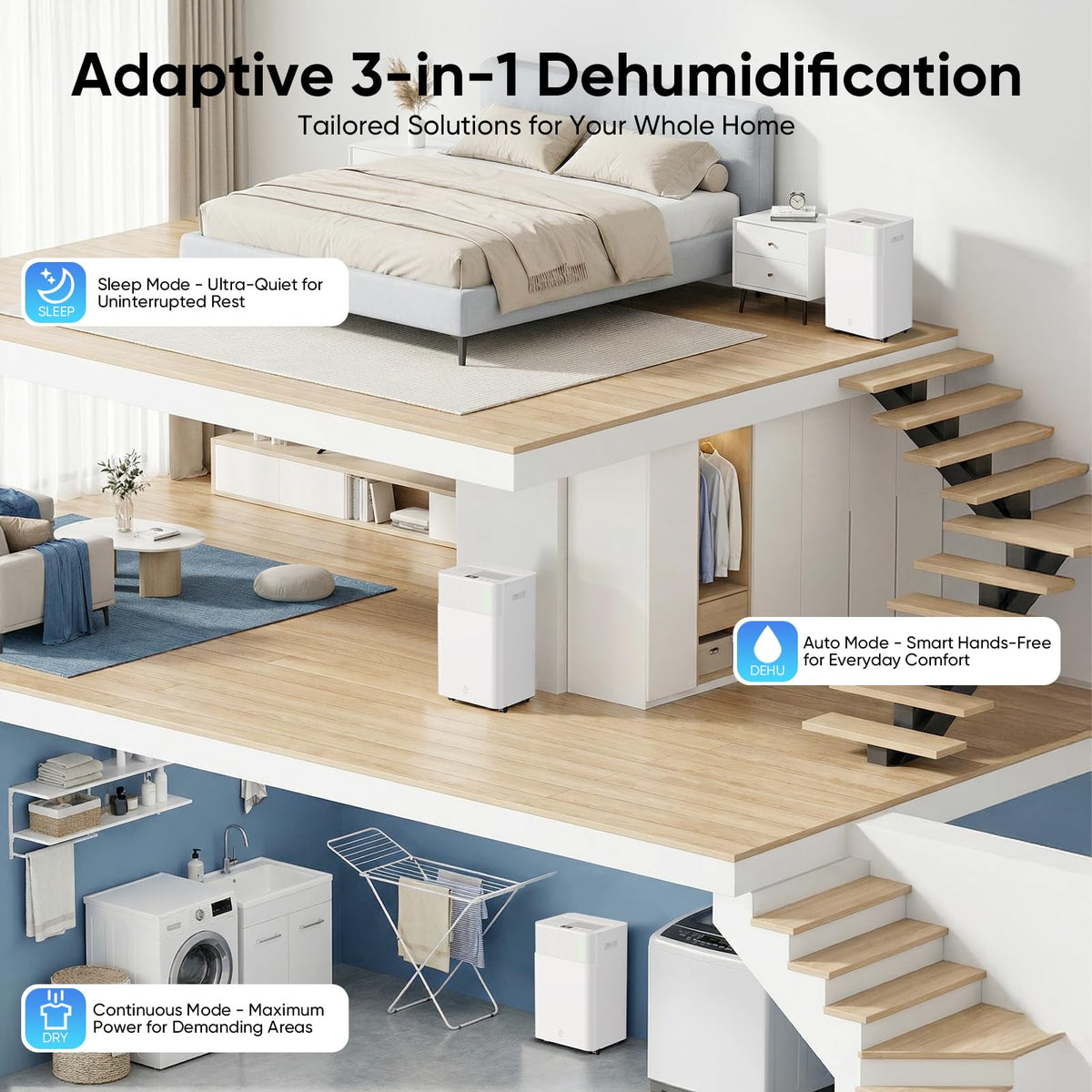 52-Pint 4,500 Sq Ft Dehumidifier with Drain Hose G44878