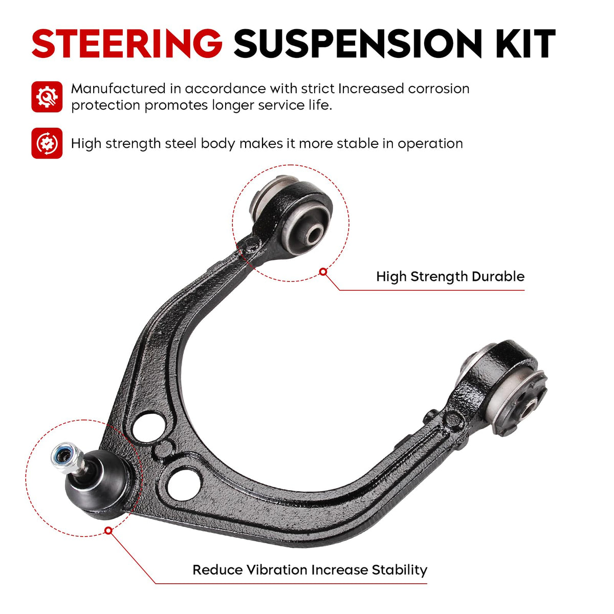 Upper and Lower Control Arms Suspension Kit with Ball Joints Tie Rod End 14pcs U98707