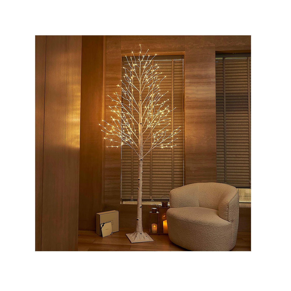 Lighted Birch Tree 8FT 240 Warm White Lights L832
