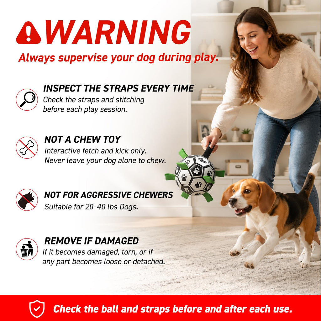 6 Inch Dog Soccer Ball with Straps V32017