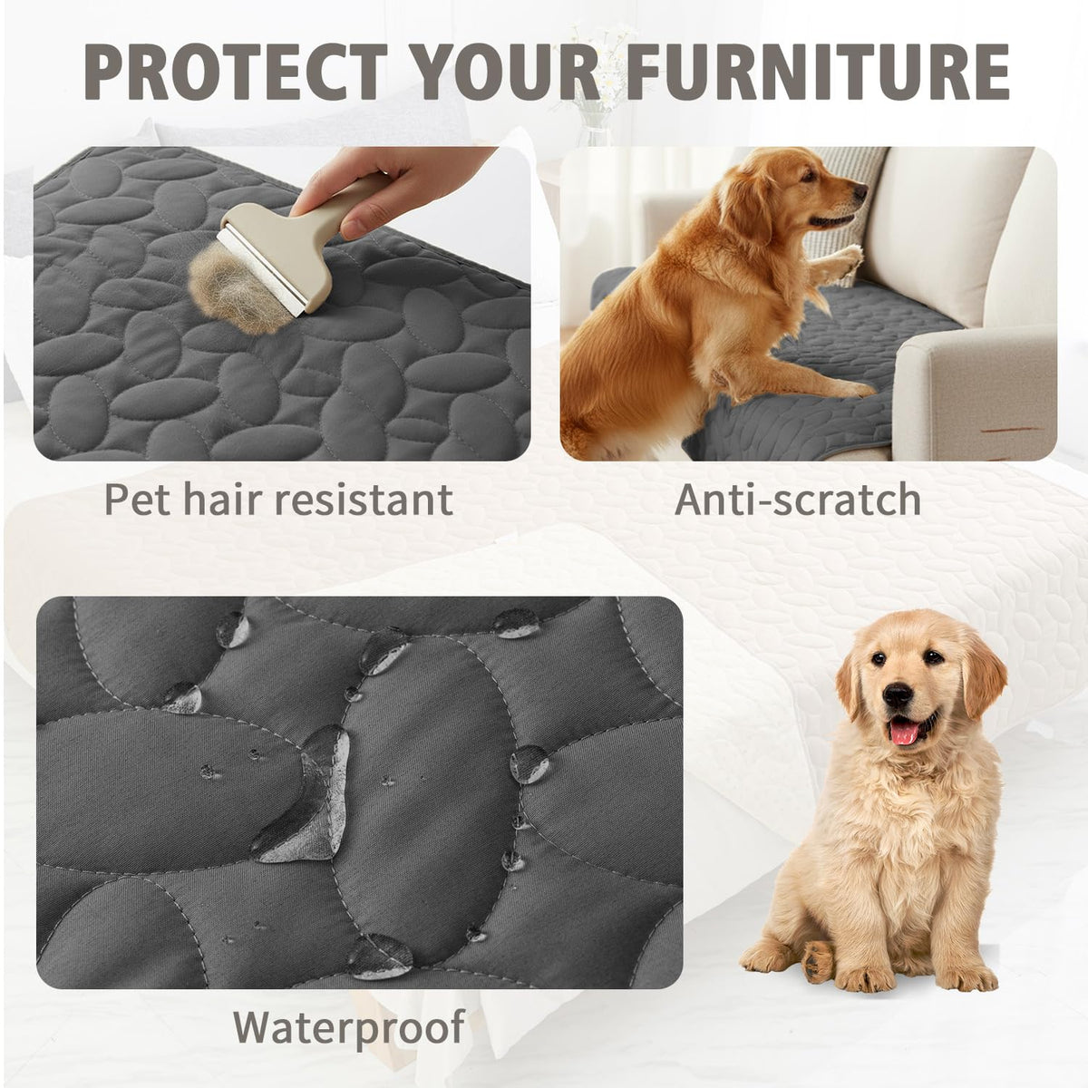 Waterproof Pet Bed Cover 30x70 Inch Dark Grey H95062