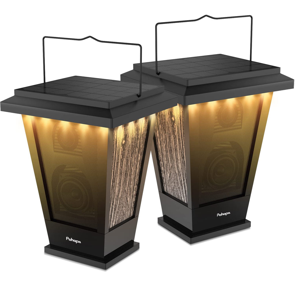 Black Waterproof Solar Powered 2 Packs Bluetooth Speakers L214