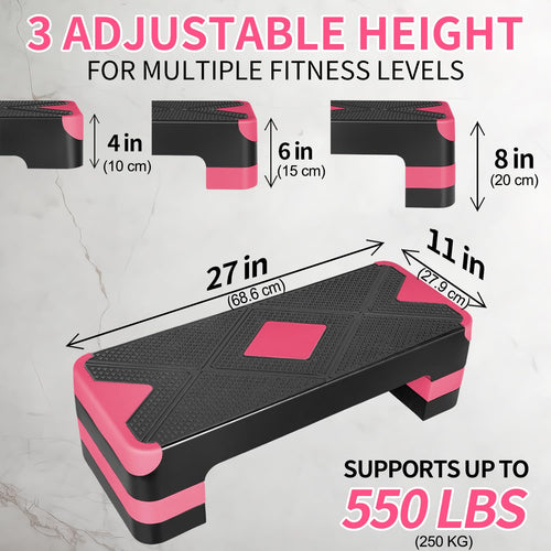 27" Adjustable Aerobic Exercise Step Platform F355531