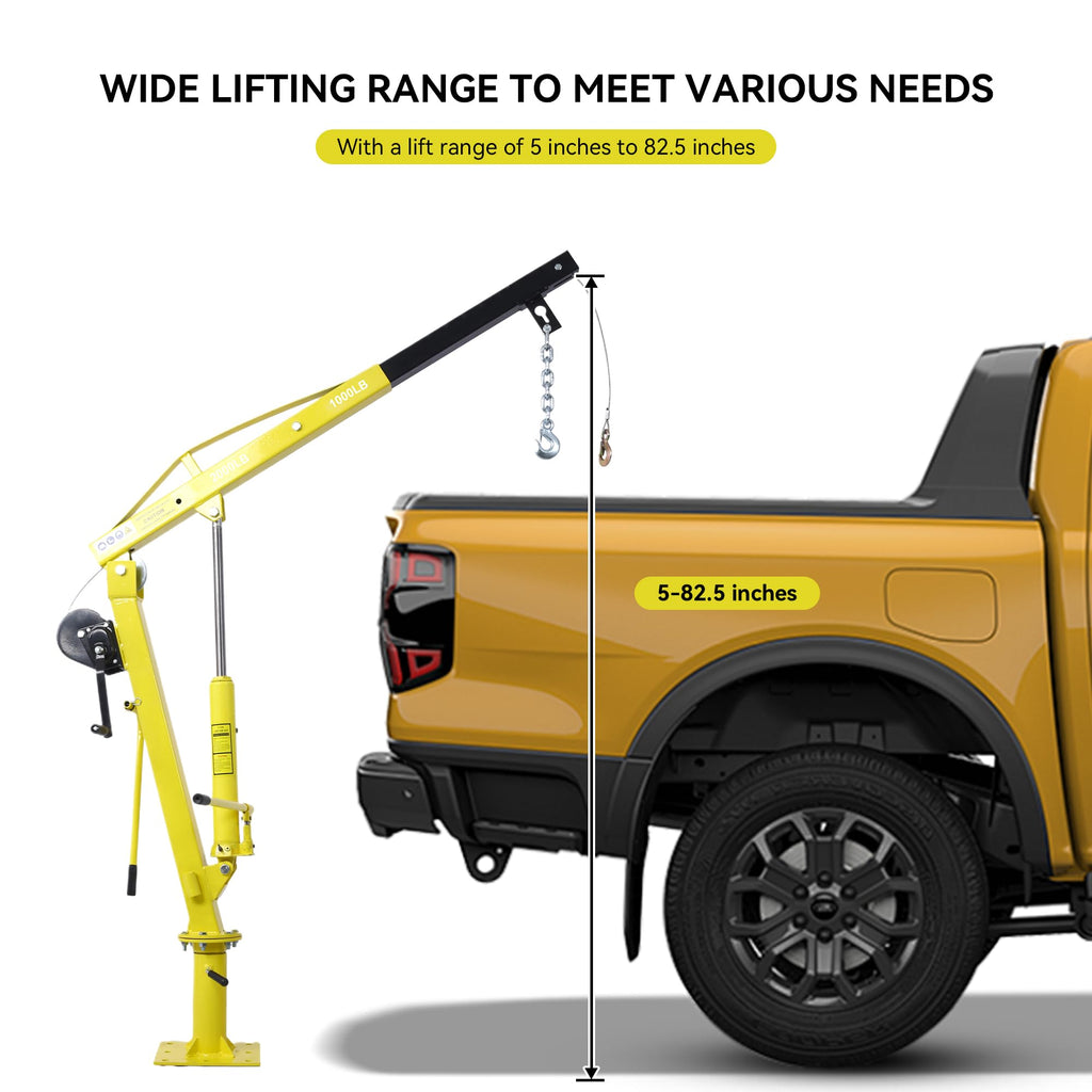 2000 lbs Folding Truck Crane with Hydraulic Winch W424432