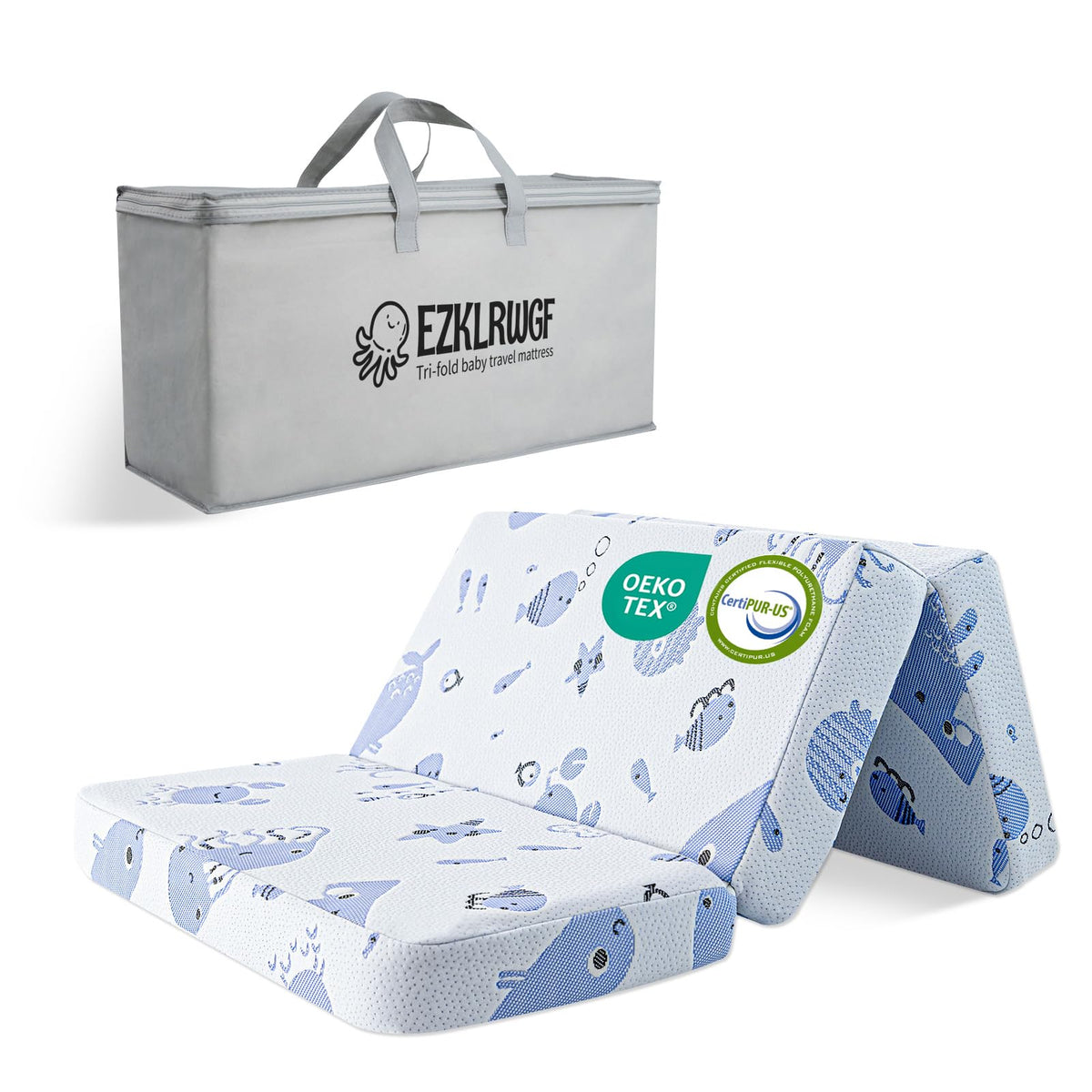 Dual-Sided Memory Foam Trifold Pack and Play Mattress S250051