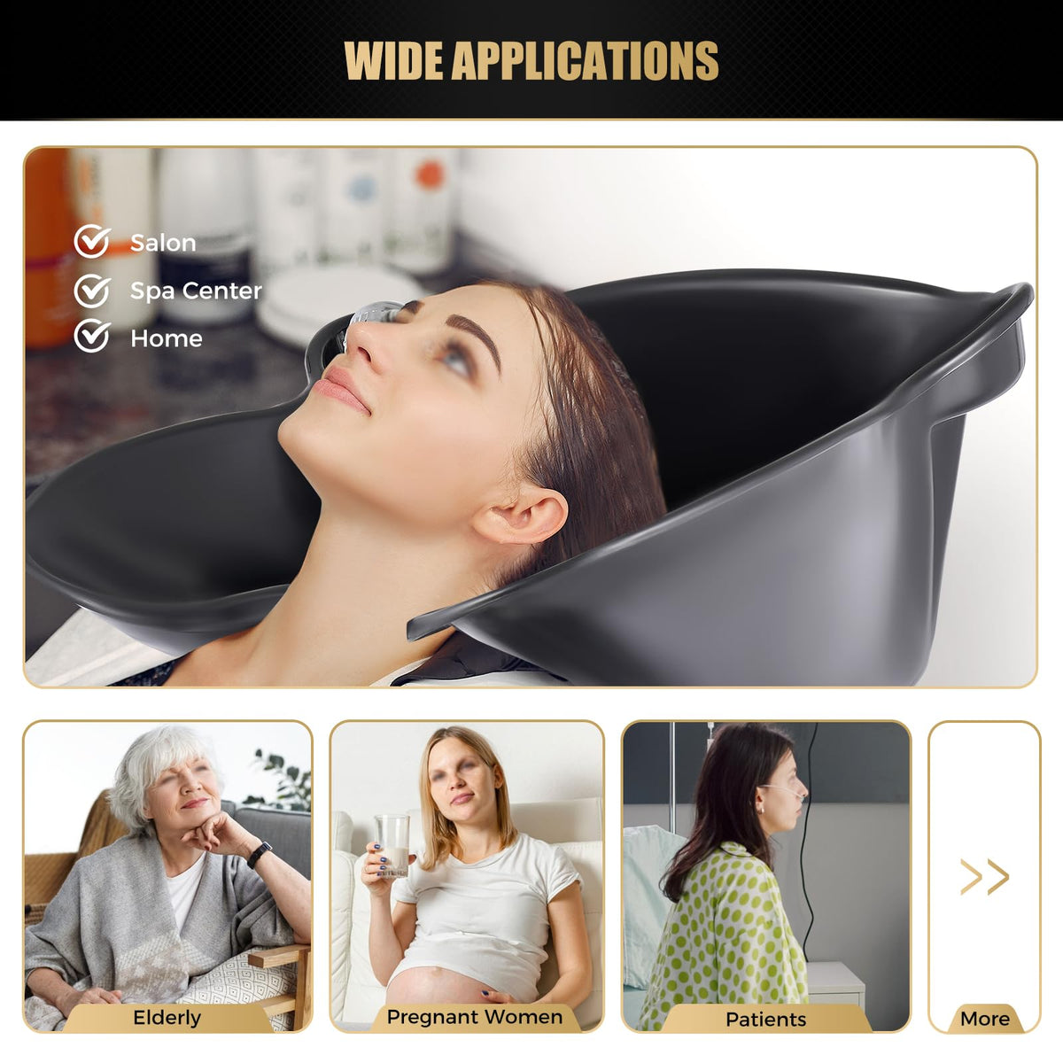 Portable Shampoo Basin with Electric Pump and Wheel X4904