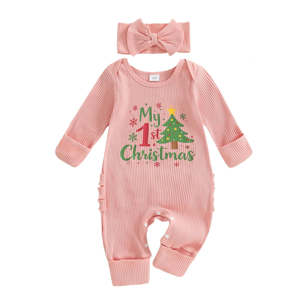 Christmas Tree Long Sleeve Romper Jumpsuit R525