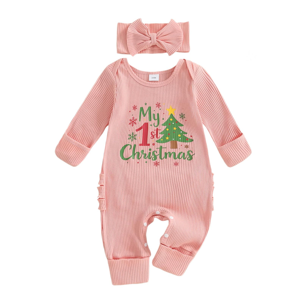 Christmas Tree Long Sleeve Romper Jumpsuit R525