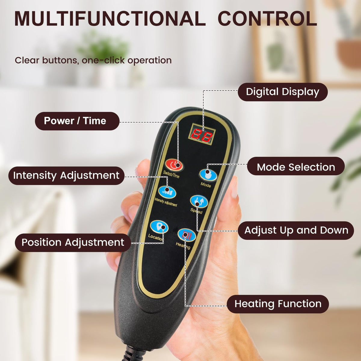 Full Body Massage Mat with 10 Vibration Heads, 9 Speeds & 3 Heat Levels V472