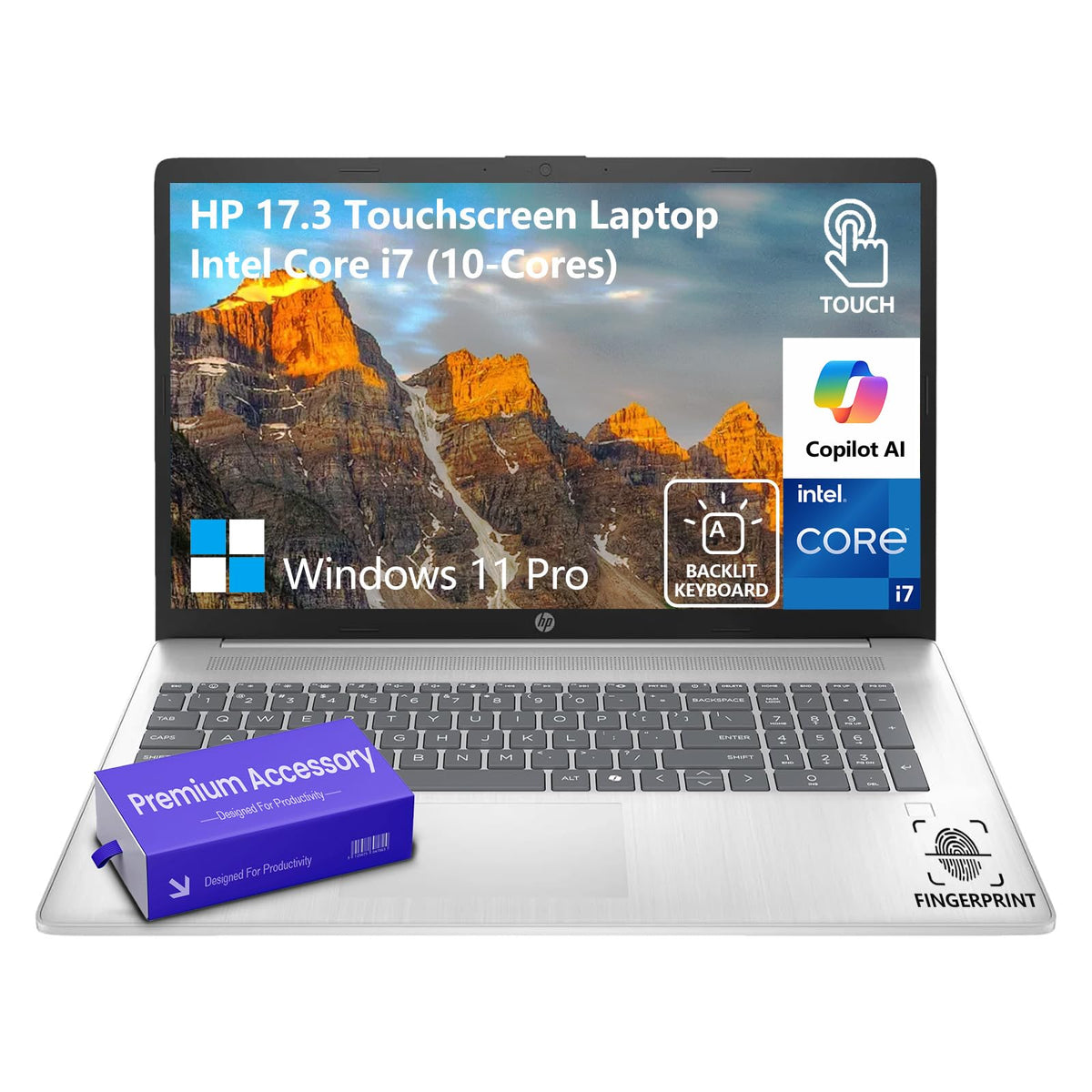 17.3 Inch Touchscreen Laptop Intel i7 Windows 11 Pro 64GB RAM 2TB SSD J8187