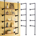 Black Iron Pipe Shelf Bracket, 2Pcs 5 Tier 68" Tall S3677