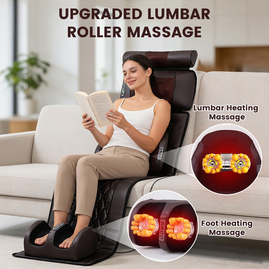 Full Body Massage Mat with 10 Vibration Heads, 9 Speeds & 3 Heat Levels V472