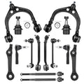 Upper and Lower Control Arms Suspension Kit with Ball Joints Tie Rod End 14pcs U98707