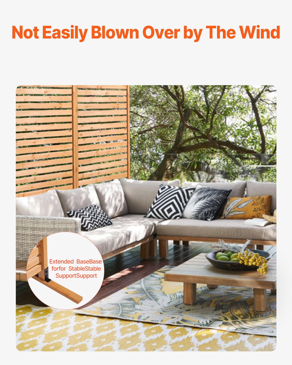Wooden Privacy Screen 36" W x 73" H I33387