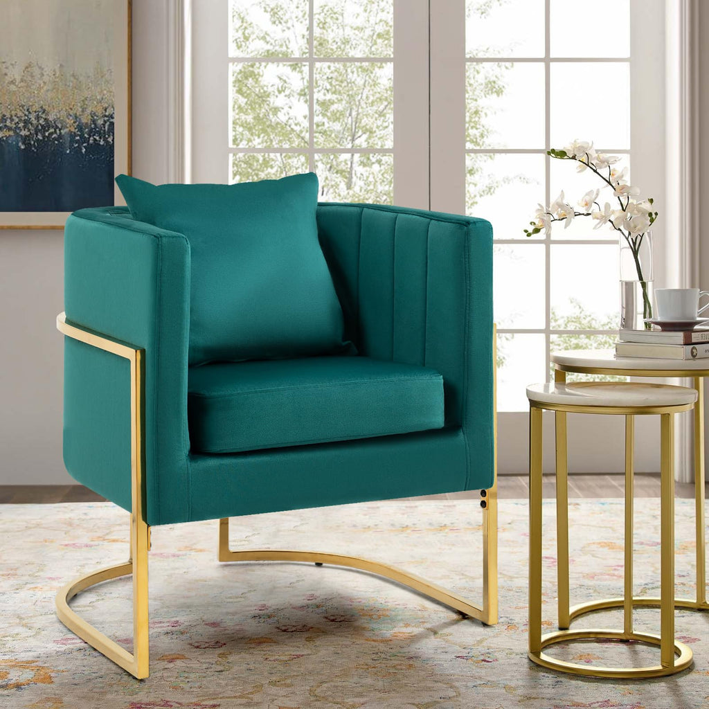 Velvet Accent Chairs Set of 2 Green S685