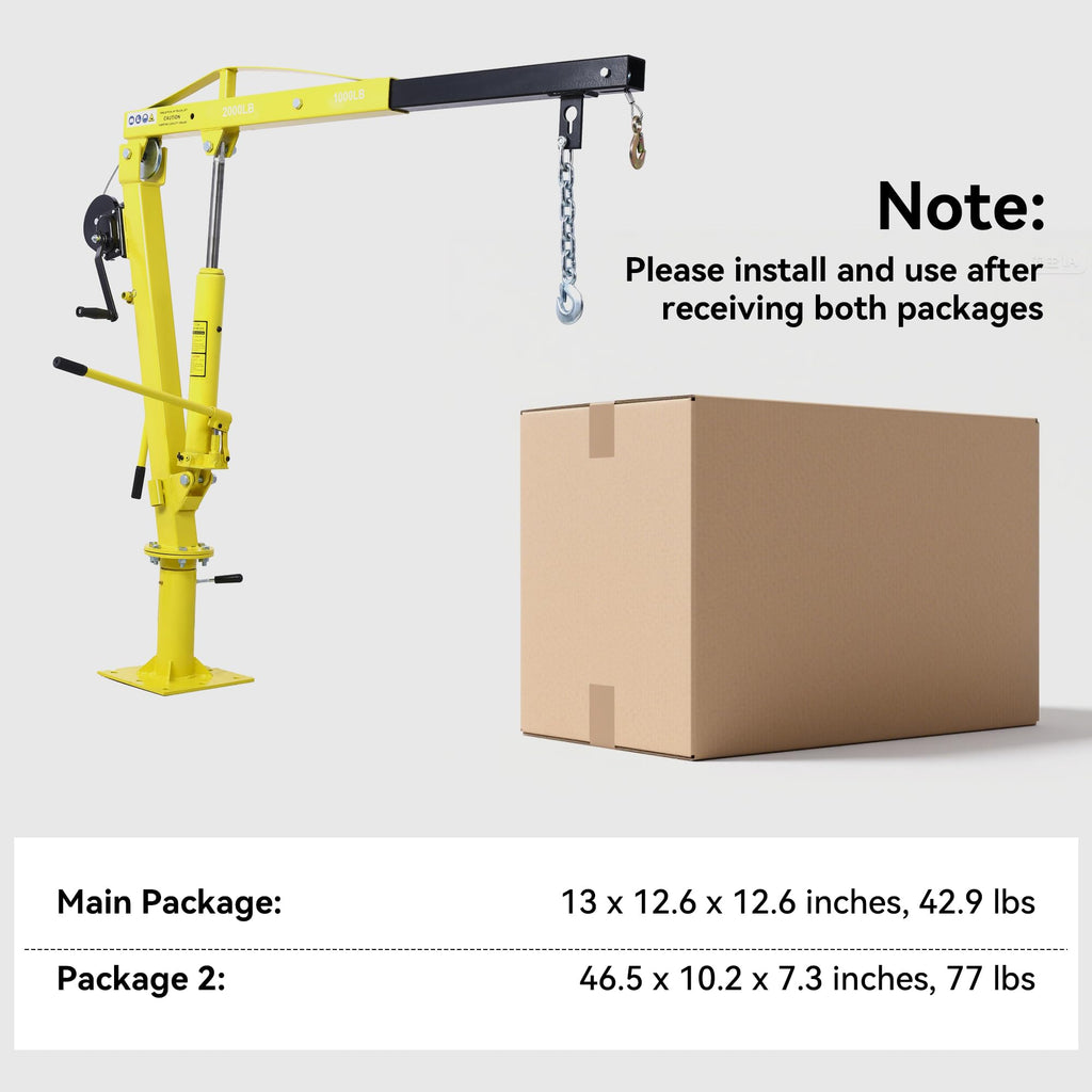 2000 lbs Folding Truck Crane with Hydraulic Winch W424432