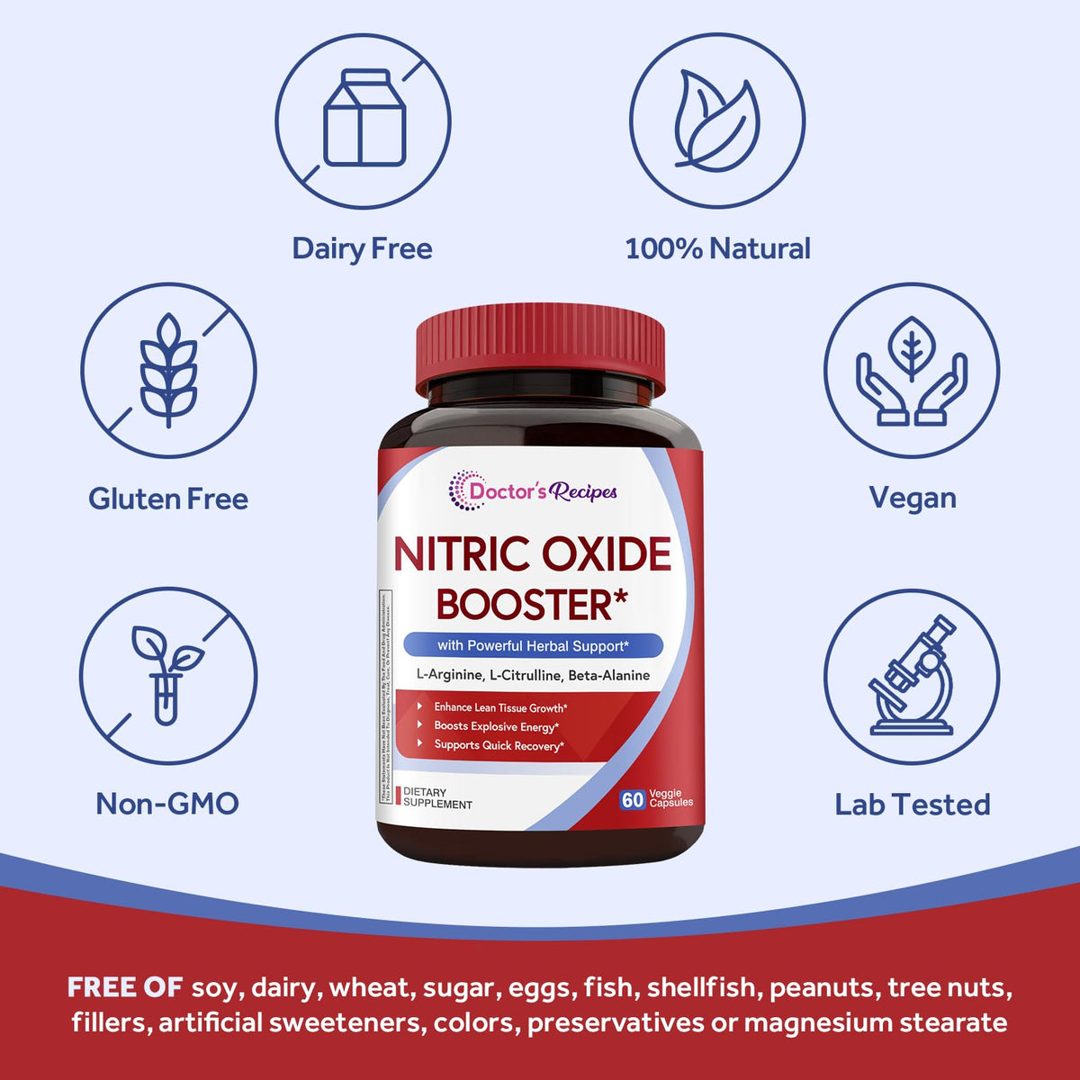 Nitric Oxide Booster 1380 mg 60 Vegan Caps V141835